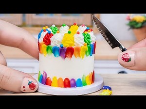 Miniature Cake Decorating | Adorable Rainbow Dessert Delight 🌈🍭 Fun ASMR Tutorial