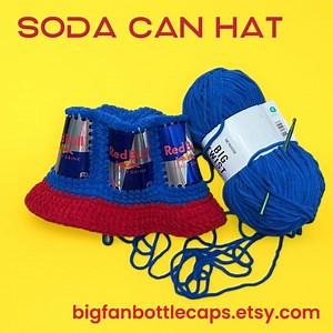 Energy Drink Crocheted Bucket Hat - Etsy Canada
