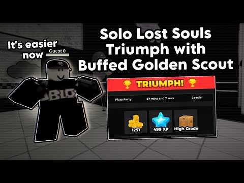Solo Lost Souls Triumph with Buffed Golden Scout | Tower Defense Simulator