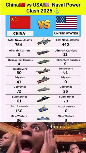 China 🇨🇳 vs USA 🇺🇸 Naval Power Comparison 2025 ⚓ | Who is the Strongest Navy?
