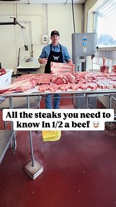 All the steaks you need know in half a beef! Now there are more ways to cut this half to end up with more steaks . Chuck eye steaks are amazing, they’re next door neighbors to the ribeye. Sirloin tip steaks are great as well, personally I would cut them on the thinner side. The top round are great as well, cut them thin or cube them for cube steaks and you’re eatin good! 👍🏼 #reels #instagood #trending #food #beef #meat #local #learn #tips #video #support | Lazy J Meats