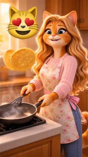 Ginger Cat Girl Morning Routine ☀️🧡#Shorts #CatGirl #MorningRoutine #ginger #disney #catart#ai#cat