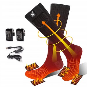 SNOW DEER Heated Socks,Men Women Electric Battery Socks Foot Warmer