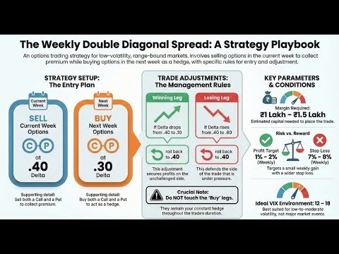 Weekly Double Diagonal | Hedged Income Options Strategy