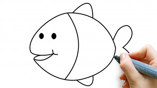 怎样画鱼（简笔画）