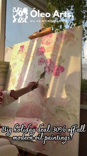 Modern Flower Oil Paintings for Your Closet: Start Days with Blooms | Oleoart 30% OFF​ #oilpainting