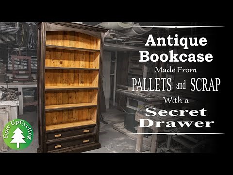Secret Drawer Bookcase made from Pallet and Scrap Wood.