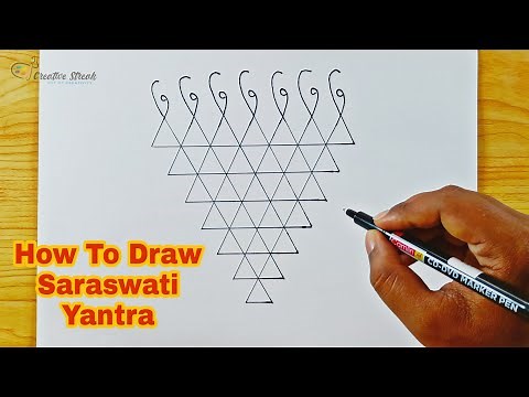 Saraswati Yantra Drawing | How To draw Saraswati Mata Step By Step | Navratri Drawing |Devi Drawing