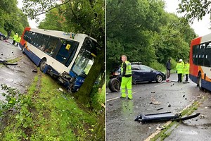 Bus carrying passengers ploughs into tree in three-vehicle Ayrshire horror smash
