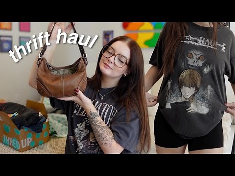 ASMR thrifted clothing haul 🧦 try-ons + close whispers
