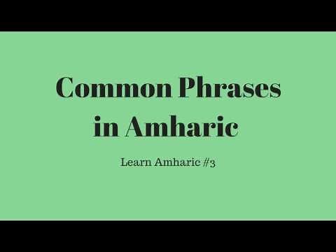 Common phrases in Amharic. Learn Amharic #3