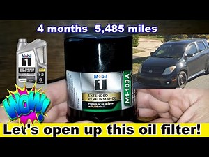 Mobil1 M1-103A Oil Filter Cut Open, Used Mobil1 M1-103A Oil Filter Cut Open
