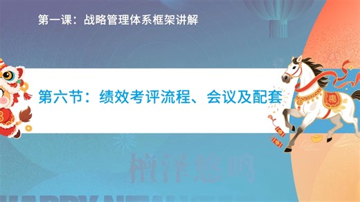 第1课：战略管理体系框架讲解 第6节：绩效考评流程、会议及配套