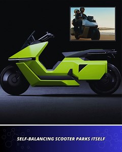 34K views · 192 reactions | This is no ordinary scooter—it balances, parks, and even reverses on its own. With smart features and cyberpunk looks, it's the two-wheeler of the future. | Startup Selfie | Facebook