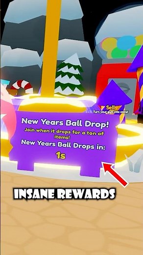 New Year Ball Drop in BGSI! 😱INSANE Rewards #roblox #bubblegum #shorts
