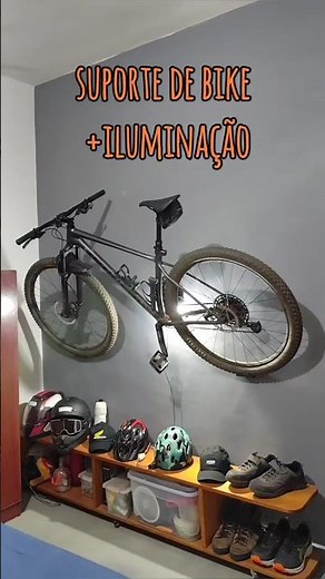 Suporte de bike na parede com iluminação #diy #bikerack #instalação #specialized #bikeart