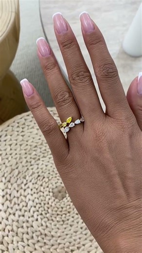 White and yellow lab grown diamond fashion wrap ring #LabGrownDiamonds #Fashion #fashion #diamond
