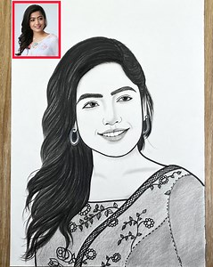 901K views · 10K reactions | #Drawing #EasyDrawing #rashmikamandanna | Magan Drawing | Facebook