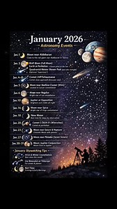 7.4K views · 40 reactions | January 2026 Astronomy Calendar:...