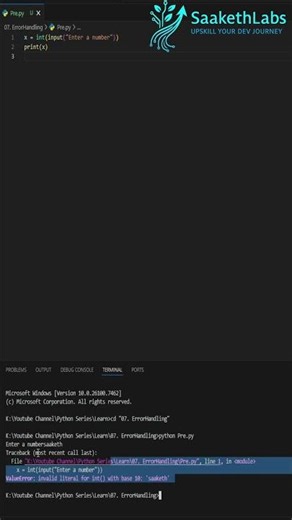 What Is Error Handling in Python? | Why Your Code Crashes Without It #errorhandling #pythontutorial