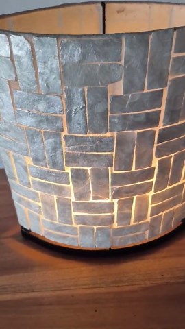 Handmade Capiz Shell Table Lamp, Coastal Beach Decor, Natural Shell Lighting Strip Double Motif - Etsy