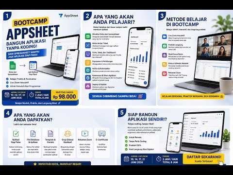 Rekaman Bootcamp Appsheet 21 Juni 2026. Membuat Aplikasi Inventori.