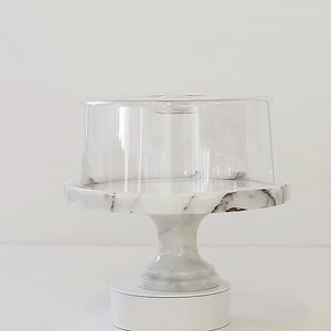 Liora - Veined White Marble Pedestal Cake Stand : 9.5" Handcrafted Footed Pastry Display - Etsy UK