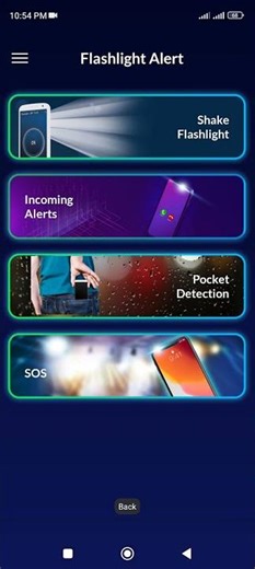 Flash alerts for calls, shake flashlight