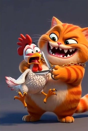 "Angry Cat vs Chicken | Funniest 3D Cartoon Chase Ever!"#3DCartoon #FunnyCartoon #CatVsChicken #Car