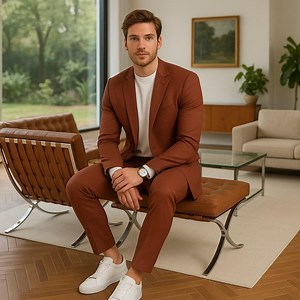 Rust Terracotta 2 Piece Suit for Men | Wedding, Prom, Groom & Formal Wear - Etsy