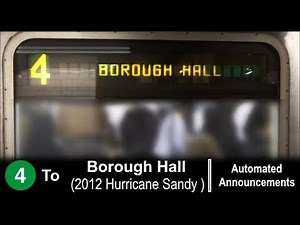 ᴴᴰ R142 4 Train to Borough Hall - From New Lots Av [2012 Hurricane Sandy Reroute]
