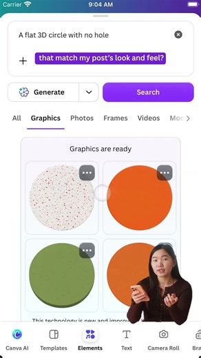 Generate graphics that match your design in Canva