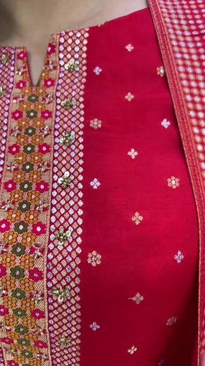 Stylish Traditional Red Outfit Showcase