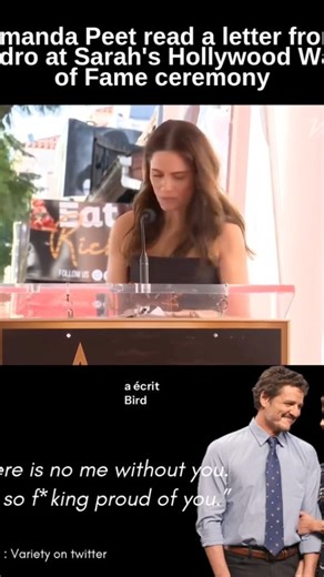 Aude 🇨🇵🇬🇧 on Instagram: "Emotional moment at Sarah's Hollywood Walk of Fame ceremony when Amanda Peet read some poignant words from Pedro to Sarah, "Bird" ♥︎ Source : variety on twitter #pedropascal #sarahpaulson"