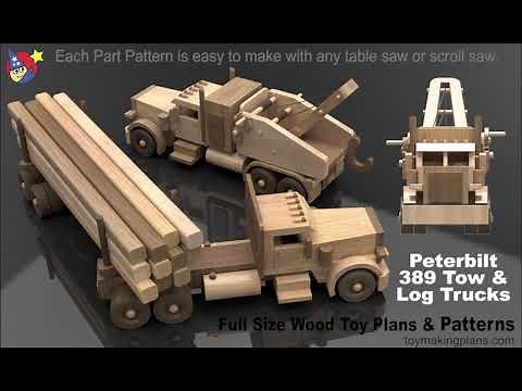 Peterbilt 389 Tow and Log Trucks Wood Toy Plans & Patterns