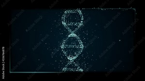Electron microscope imaging of DNA within an abstract hud screen that uses high tech data to monitor the state of body.