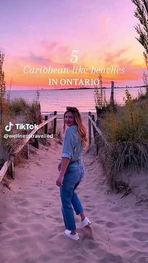5 Ontario beaches that make you feel like you’re in the Caribbean 🌊 Ontario has so many incredible beaches to visit in the summer months. White rippled sand, turquoise waters, and bright orange sunsets resembling the Caribbean can be found all over the province. 1️⃣ (Pictured in the reel) Southampton Main Beach and Dune System - Southampton, Ontario 2️⃣ Pinery Beach in Pinery Provincial Park, Grand Bend Ontario 3️⃣ Outlet Beach and Sandbanks Beach in Sandbanks Provincial Park, Picton Ontario 4️