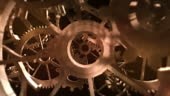 Computer generated gears animation. Metallic and shiny surfaces with...