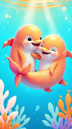 Cute Dolphins Having Fun: A Delight for Kids
