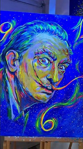 Dali UV Art Glow – surreal fluorescent painting that comes alive in the dark