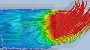CFD simulation Computational fluid dynamics - cap airflow simulation Stock Video