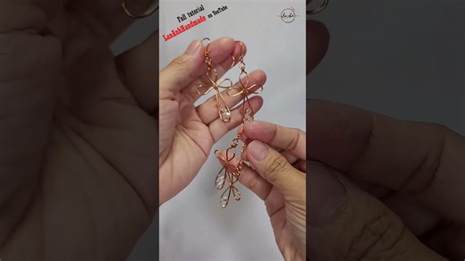 Simple cross earring - Free tutorial video link above the title #shortsvideo #wireworks