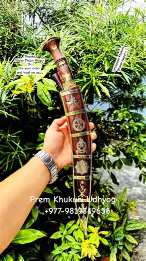 13” Limbuwan khukuri with British Army Regimental Badges on wooden scabbard#shorts #youtubeshorts