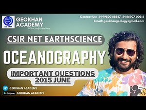 CSIR Net Earthscience | Important Oceanography question discussion | June 2015 O | Geology lecture
