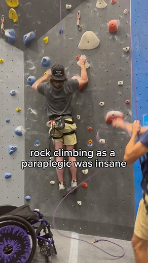 Rock climbing as a paraplegic is fun, safe and a great workout! Here’s how I did it! #sciwarrior #scirecovery #paralyzed #paraplegic #paraplegia #wheelchair #wheelchairlife #partiallyparalyzed #t12paraplegic #t12injury #spinalcordinjury #scilife #disabled #physicallydisabled #rockclimbing | Mason Branstrator