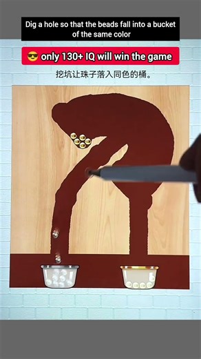 Dig a hole so that the beads fall into a bucket of the same color 🔥 #viral #shorts #trending