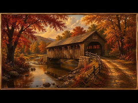 An October Crossing | 2 Hours of Autumn Landscape Art | Relaxing Screensaver | No Music