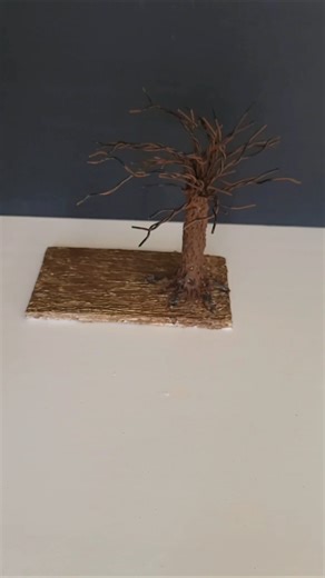 how to make little tree with wire urn & glue gun & paint 🎨 #art #diy #music