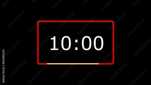 15 second digital countdown clock/timer animation with looping line 4K, UHD