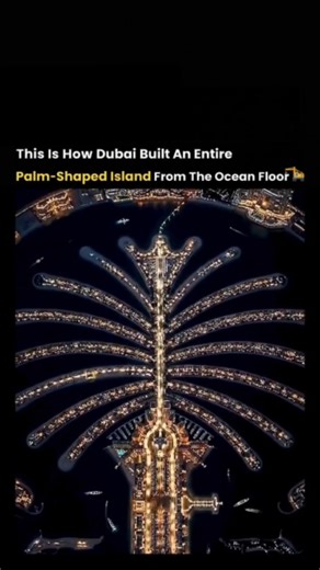 Fact wealth on Instagram: "What looks like a surreal aerial illusion is actually one of the most complex engineering projects ever executed. 🌊🧠 The Palm Jumeirah was constructed by dredging over 3 billion cubic feet of sand from the Persian Gulf and placing it with centimeter-level GPS precision to form a perfectly symmetrical palm visible from space. Instead of concrete foundations, engineers relied on natural sand compaction, vibration techniques, and interlocking rock breakwaters to stabili